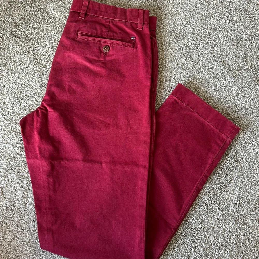 Tommy Hilfiger Slim Fit Chino Pants – Red 32/32 - Picture 1 of 4